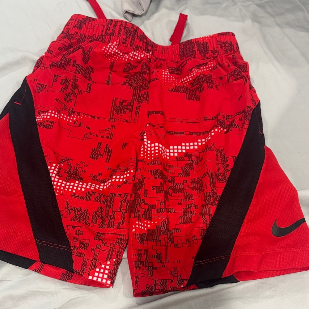 Nike Red and Black Graphic Kids Athletic Shorts